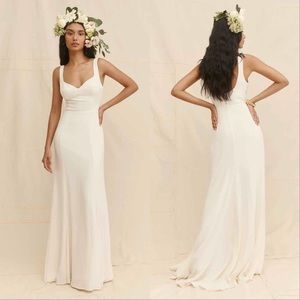 Reformation Lecce Maxi Dress Gown in Ivory, Size 4, NWT